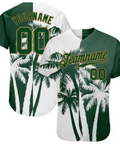 Custom 3D Pattern Design Hawaii Coconut Trees Authentic Baseball Jersey
