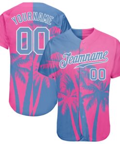 Custom 3D Pattern Design Hawaii Coconut Trees Authentic Baseball Jersey