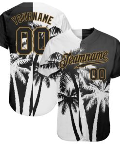 Custom 3D Pattern Design Hawaii Coconut Trees Authentic Baseball Jersey