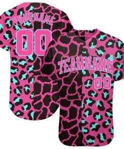 Custom 3D Pattern Design Leopard Authentic Baseball Jersey