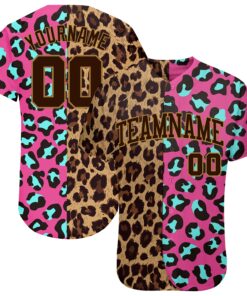 Custom 3D Pattern Design Leopard Authentic Baseball Jersey