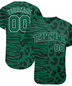 Custom 3D Pattern Design Leopard Skin Zebra Stripe Authentic Baseball Jersey