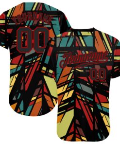Custom 3D Pattern Design Lines Authentic Baseball Jersey