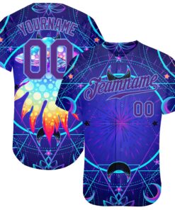 Custom 3D Pattern Design Magic Mushrooms Over Sacred Geometry Psychedelic Hallucination Authentic Baseball Jersey