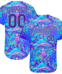 Custom 3D Pattern Design Magic Mushrooms Psychedelic Hallucination Authentic Baseball Jersey