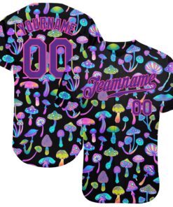 Custom 3D Pattern Design Magic Mushrooms Psychedelic Hallucination Authentic Baseball Jersey