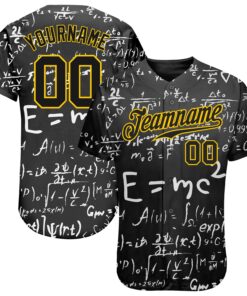 Custom 3D Pattern Design Math Authentic Baseball Jersey