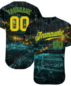Custom 3D Pattern Design Math Authentic Baseball Jersey