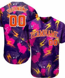 Custom 3D Pattern Design Music Festival Authentic Baseball Jersey