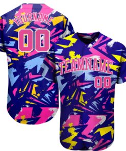 Custom 3D Pattern Design Music Festival Authentic Baseball Jersey