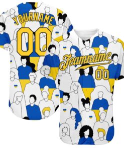 Custom 3D Pattern Design Patriot Of Ukraine Authentic Baseball Jersey