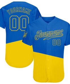 Custom 3D Pattern Design Ukrainian Flag And Coat Of Arms Of Ukraine Authentic Baseball Jersey