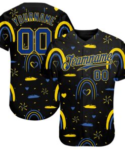 Custom 3D Pattern Design Ukrainian Flag Colors Glory To Ukraine Authentic Baseball Jersey