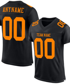 Custom Black Bay Orange Mesh Authentic Football Jersey