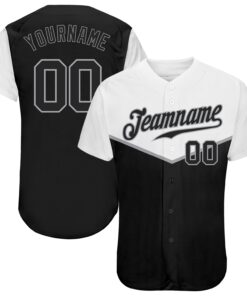 Custom Black Black-Gray 3D Pattern Design Multicolor Authentic Baseball Jersey