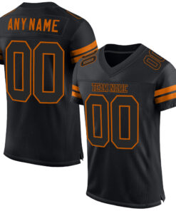 Custom Black Black-Texas Orange Mesh Authentic Football Jersey