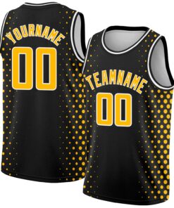 Custom Black Gold-White Halftone Authentic City Edition Basketball Jersey