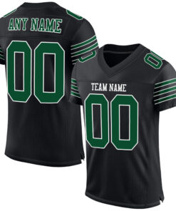 Custom Black Gotham Green-White Mesh Authentic Football Jersey