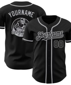 Custom Black Gray Authentic Baseball Jersey