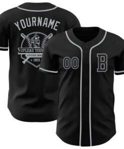 Custom Black Gray Authentic Baseball Jersey