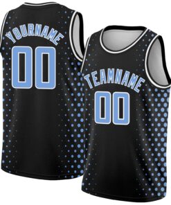Custom Black Light Blue-White Halftone Authentic City Edition Basketball Jersey