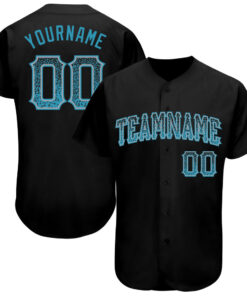Custom Black Panther Blue-Gray Authentic Drift Fashion Baseball Jersey