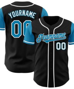 Custom Black Panther Blue-White Authentic Two Tone Baseball Jersey