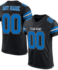 Custom Black Panther Blue-White Mesh Authentic Football Jersey