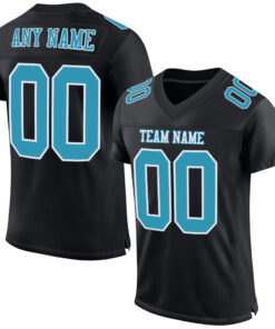 Custom Black Panther Blue-White Mesh Authentic Football Jersey