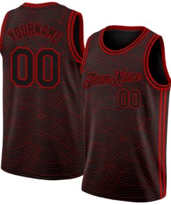 Custom Black Red Authentic City Edition Basketball Jersey
