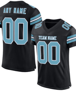 Custom Black Shadow Blue-White Mesh Authentic Football Jersey