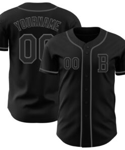 Custom Black Steel Gray Authentic Baseball Jersey