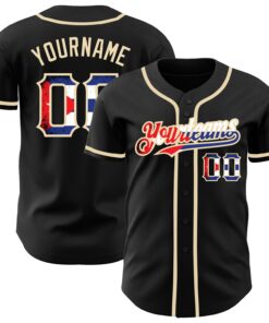 Custom Black Vintage Cuban Flag-City Cream Authentic Baseball Jersey