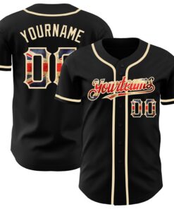 Custom Black Vintage UK Flag-City Cream Authentic Baseball Jersey