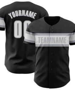 Custom Black White-Gray Authentic Baseball Jersey