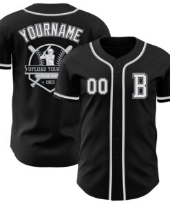 Custom Black White-Gray Authentic Baseball Jersey