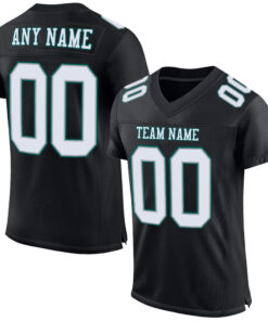 Custom Black White Gray-Midnight Green Mesh Authentic Football Jersey