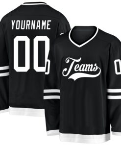 Custom Black White Hockey Jersey