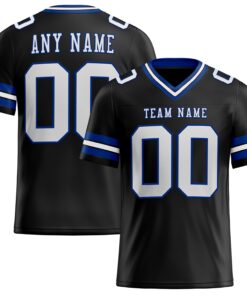 Custom Black White-Royal Mesh Authentic Football Jersey