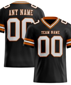 Custom Black White-Texas Orange Mesh Authentic Football Jersey