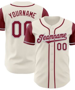 Custom Cream Crimson White-Gray Authentic Two Tone Baseball Jersey