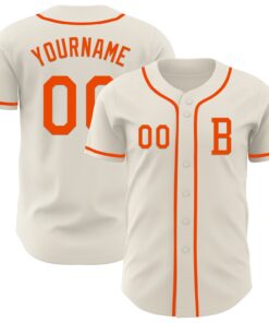 Custom Cream Orange Authentic Baseball Jersey