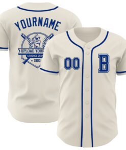 Custom Cream Royal Authentic Baseball Jersey