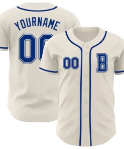 Custom Cream Royal Authentic Baseball Jersey