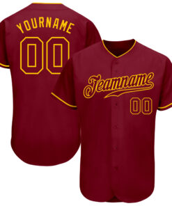 Custom Crimson Crimson-Gold Authentic Baseball Jersey