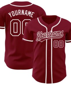 Custom Crimson Crimson-White Authentic Baseball Jersey