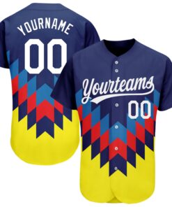 Custom Figure White-Gold 3D Pattern Design Authentic Baseball Jersey