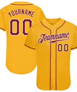 Custom Gold Crimson-White Authentic Baseball Jersey