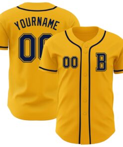 Custom Gold Navy Authentic Baseball Jersey