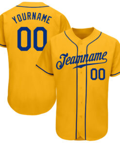 Custom Gold Royal Authentic Baseball Jersey